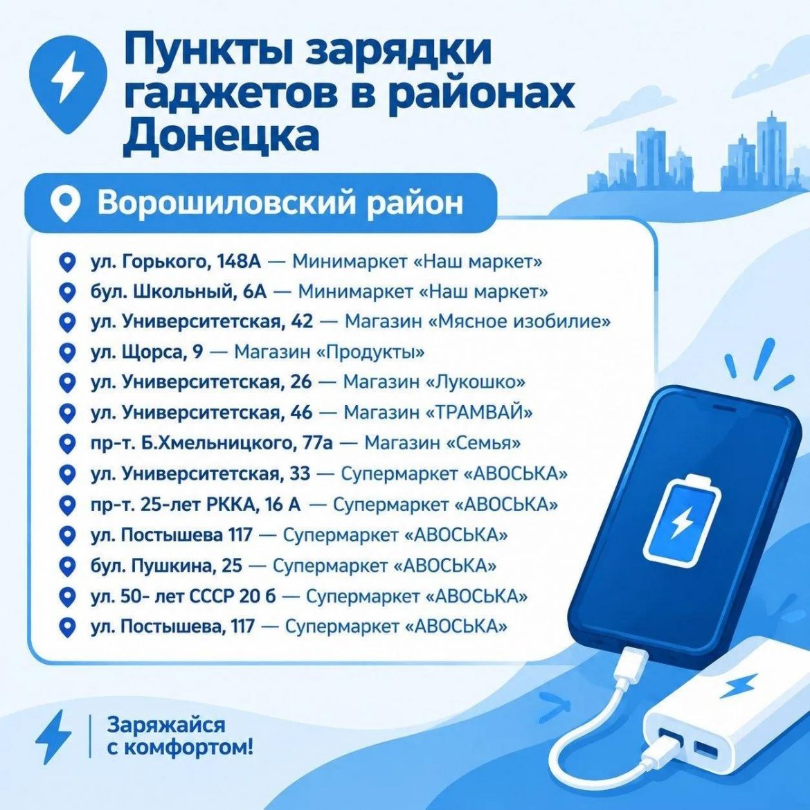 IMG_20261023_220932 В магазинах, кофейнях, сетевых супермаркетах: во всех районах Донецка работают пункты зарядки гаджетов